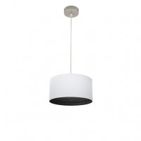 Distribuidor - Lâmpadas Diversas | Colgantes Moderno | COLGANTE TATIANA 1XE27 NIQUEL/BLANCO-MAD.NEGRA REGX30X30 CM Ref: 189193009